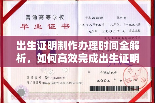 鹿野出生证明制作办理时间全解析，如何高效完成出生证明申请？