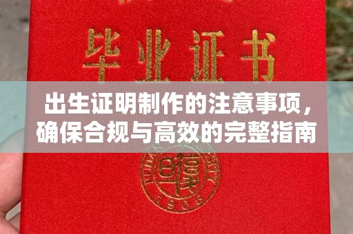 鹿野出生证明制作的注意事项，确保合规与高效的完整指南