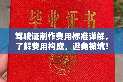 鹿野驾驶证制作费用标准详解，了解费用构成，避免被坑！
