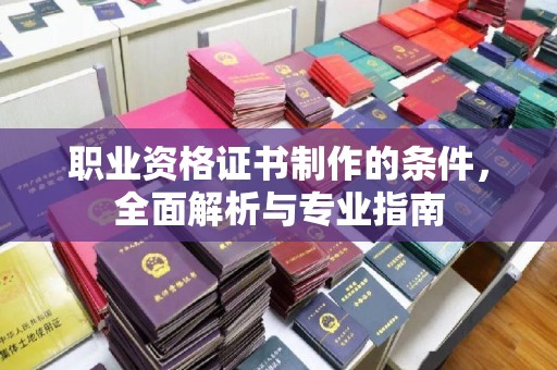 鹿野职业资格证书制作的条件，全面解析与专业指南