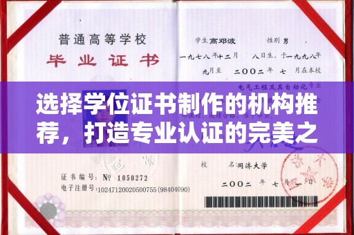 鹿野选择学位证书制作的机构推荐，打造专业认证的完美之选